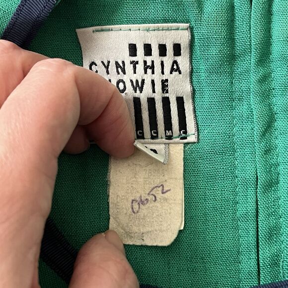 Emerald Green Vintage 1980s Cynthia Howie Union Made Mod Inspired Midi Dress - Picture 9 of 11